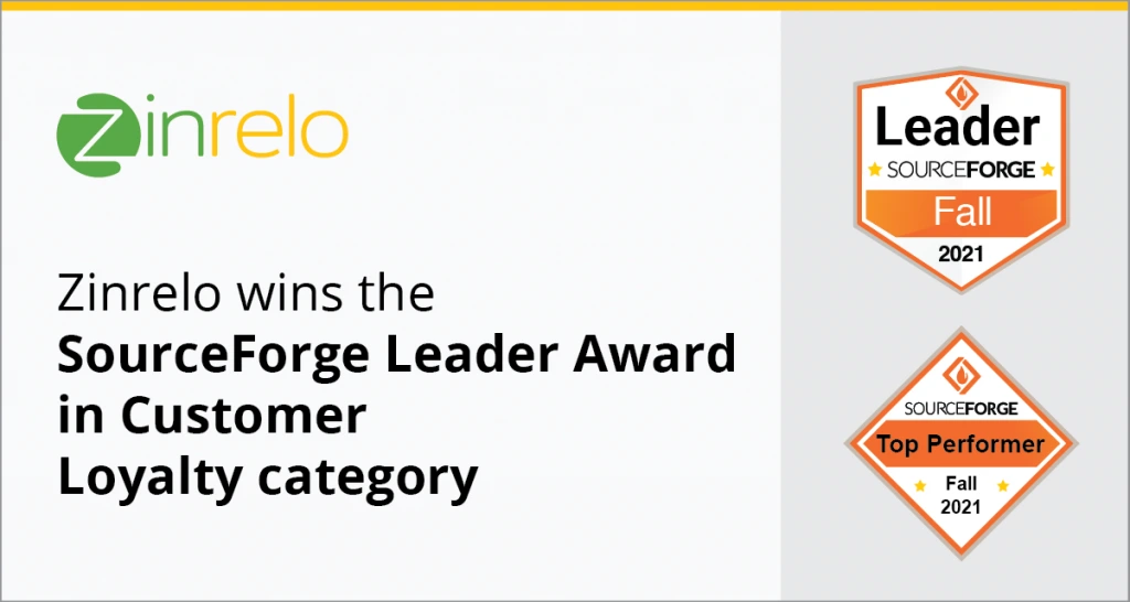 Zinrelo Wins the SourceForge Leader Award in Customer Loyalty category featured image